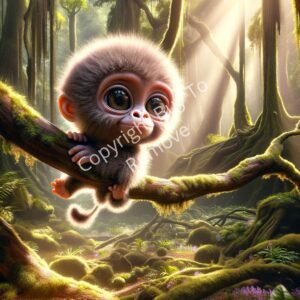 Wallpaper Your Baby Monkey Climbing